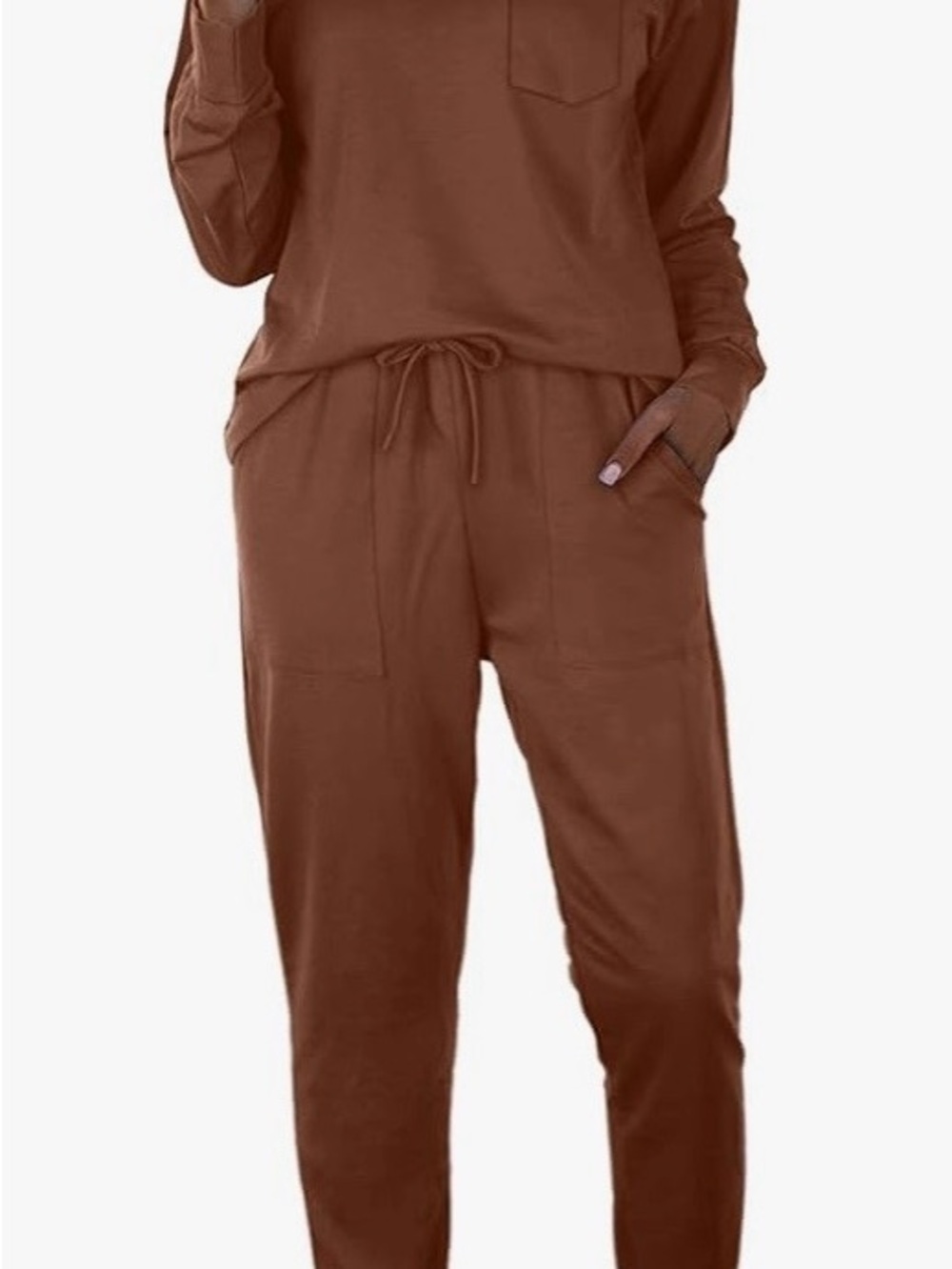 Cozy Two-Piece Lounge Set in Rich Brown